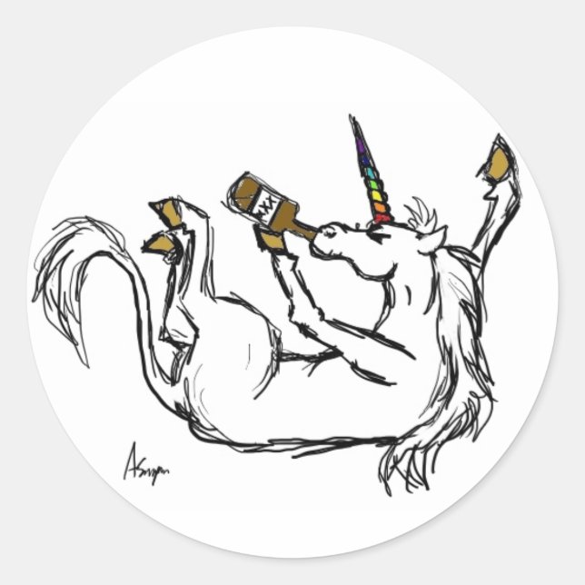 Stickers Unicorn ivre (Devant)
