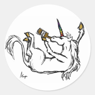 Stickers Unicorn ivre