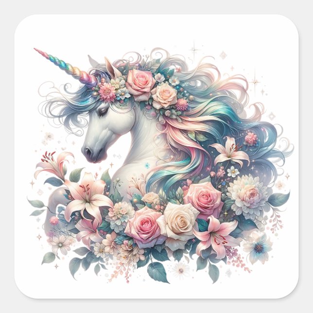 Stickers Unicorne aquarelle (Devant)