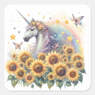 Stickers Unicorne aquarelle