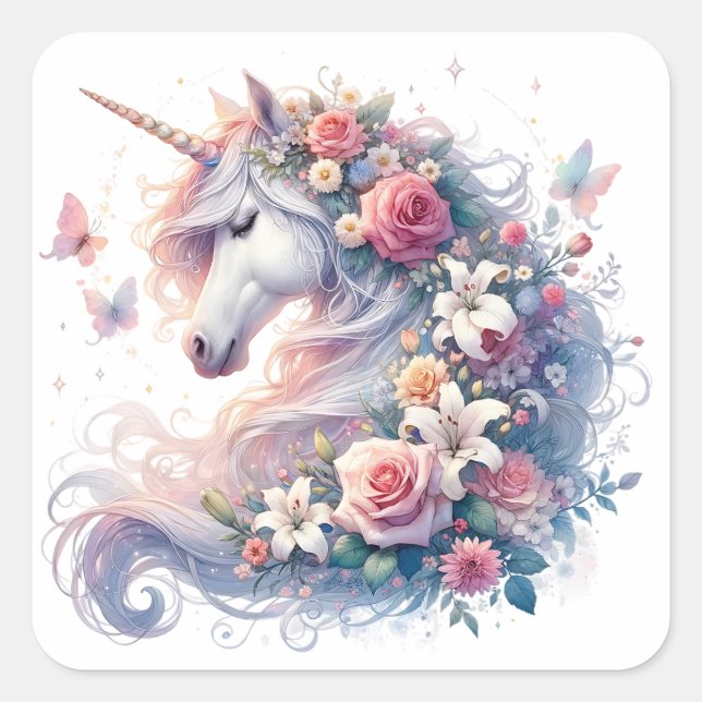 Stickers Unicorne aquarelle (Devant)
