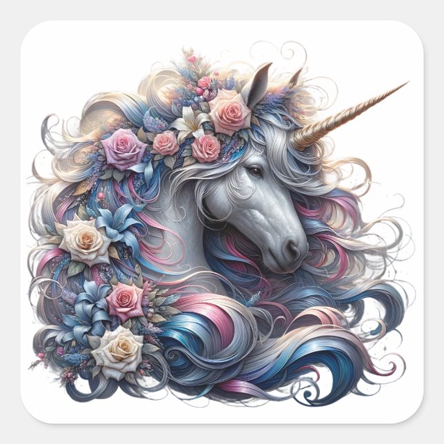 Stickers Unicorne aquarelle (Devant)
