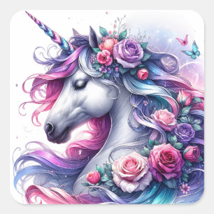 Stickers Unicorne aquarelle
