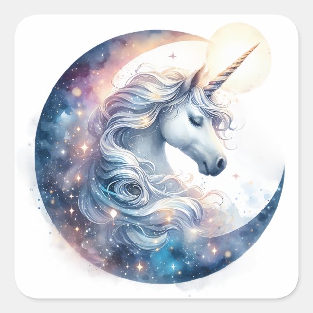 Stickers Unicorne aquarelle (Devant)