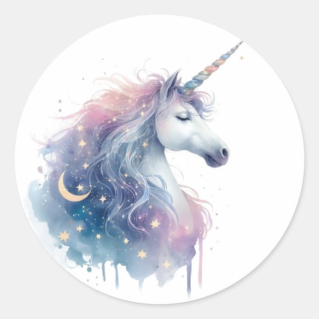 Stickers Unicorne aquarelle (Devant)