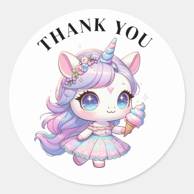 Stickers Unicorne Merci (Devant)