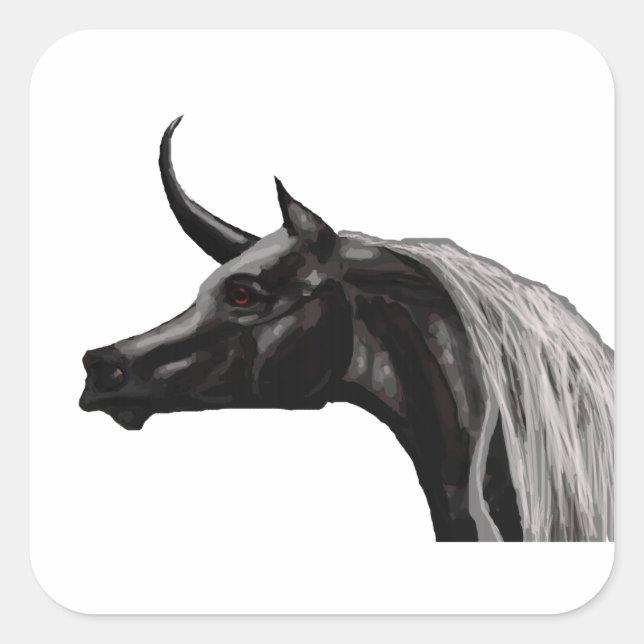 Stickers Unicorne Noire (Devant)