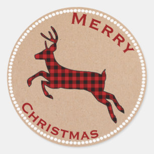 Stickers Vacances Buffalo Plaid Deer