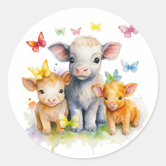 Stickers Vache et papillon (Devant)