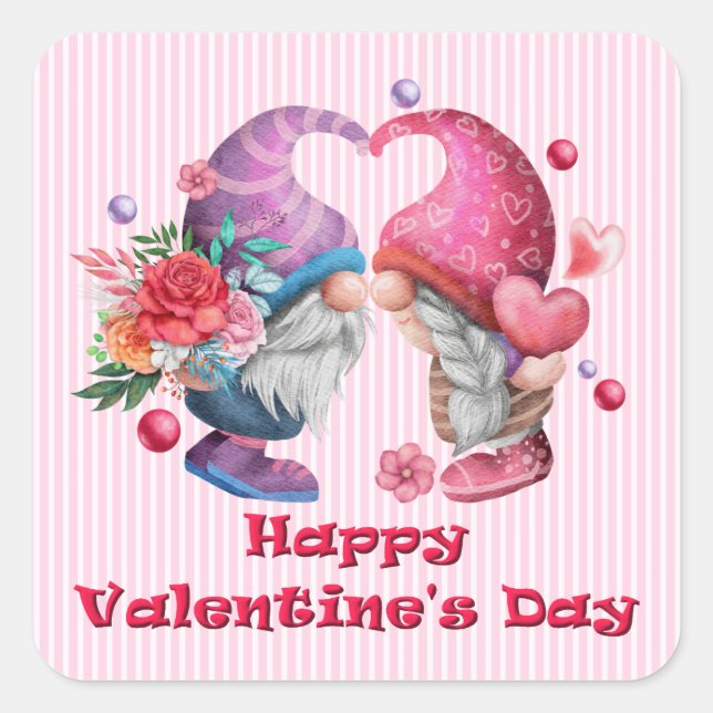 Stickers Valentine Gnome Couple (Devant)
