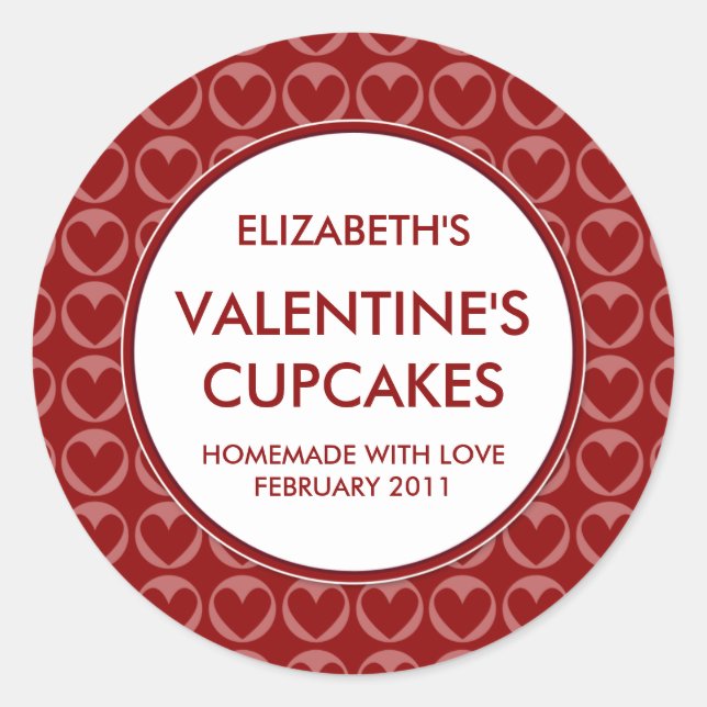Stickers Valentine's Canning / Baking personnalisé (Devant)