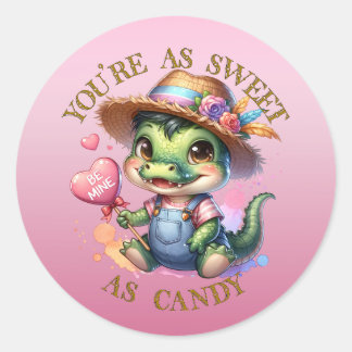 Stickers Vallentines d'alligator mignons