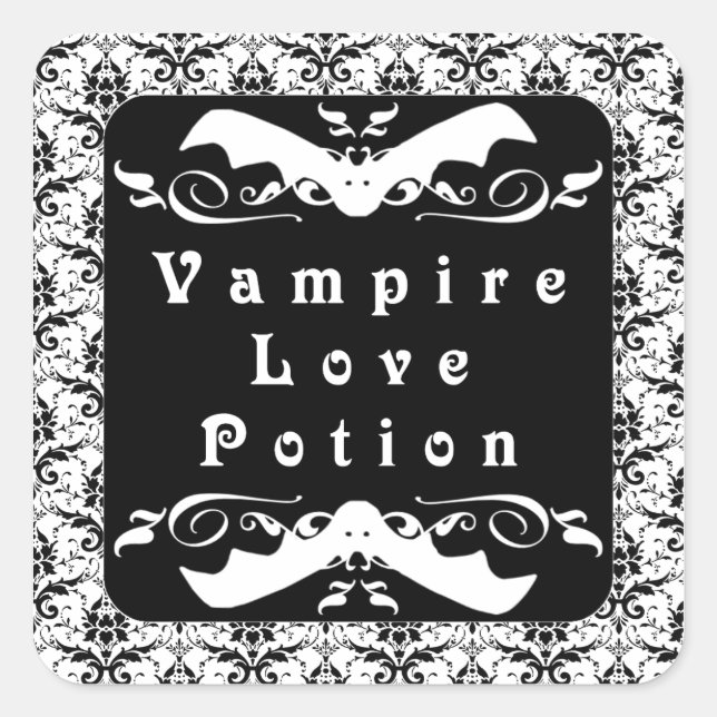 Stickers Vampire Love Potion (Noir) Halloween (Devant)