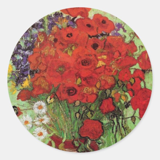 Stickers Van Gogh Red Poppies and Daisers (Devant)