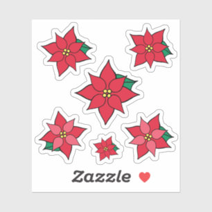 Stickers Variété Poinsettias de Noël