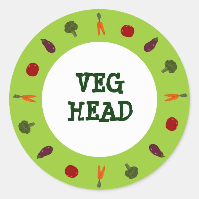 Stickers végétariens légume Veg Head (Devant)