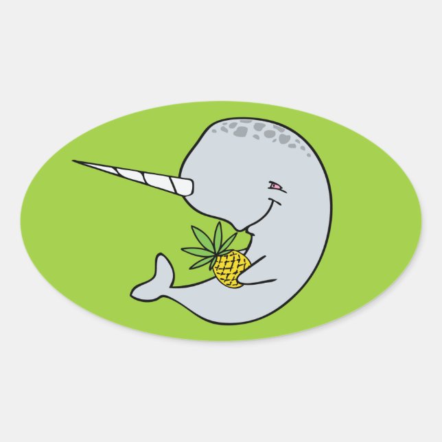 Stickers vert Narwhal (Devant)