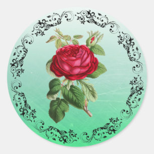 Stickers verts Rose Bourgogne