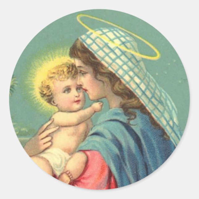 Stickers Vierge Marie et Bébé Jésus (Devant)