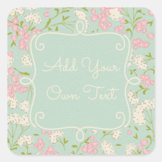 Stickers Vintage à la menthe et rose