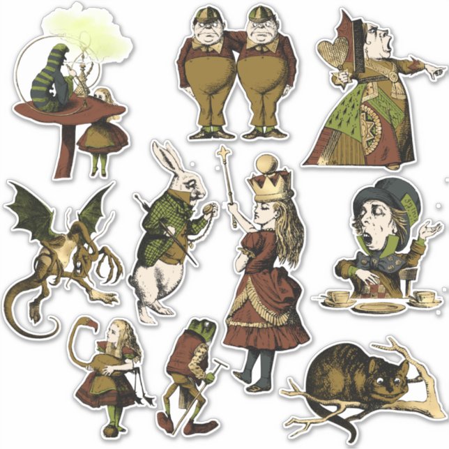 Stickers vintage Alice au pays des merveilles (Devant)