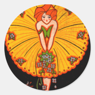 STICKERS vintage ART DÉCO LADY 8