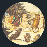 Stickers Vintage Christmas Cat, Louis Wain<br><div class="desc">Stickers Vintage Noël Chat, Louis Wain - Un tas de chats qui ont une fête de Noël amusante! Cliquez sur PERSONNALISER pour ajouter du texte. Louis Wain était célèbre à la fin des années 1800 pour avoir représenté des chats comme des humains dans des scènes colorées comme celle-ci. Voir la...</div>