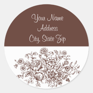 Stickers vintage d'adresses florales