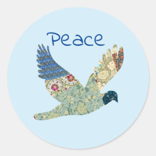Stickers vintage de style Floral Dove Peace