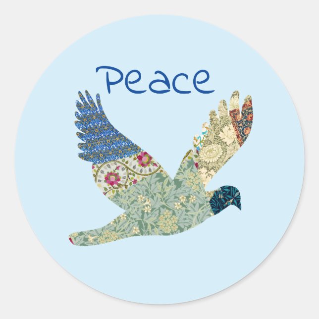 Stickers vintage de style Floral Dove Peace (Devant)