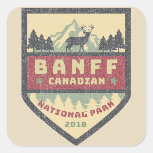 Stickers vintage du parc national Banff