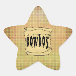 Stickers vintage en papier Cowboy Star