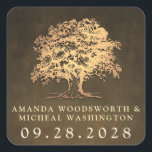 Stickers vintage Gold Oak Tree Wedding Favor Stick<br><div class="desc">Stickers vintage Gold Oak Tree Wedding Favor - habiller vos enveloppes mariages, placer des cartes ou attacher à des faveurs et plus encore. Le design comprend un arrière - plan en bois de grange avec une dentelle élégante au sommet. Voir l'ensemble de la collection de dessins correspondants sur cette page....</div>