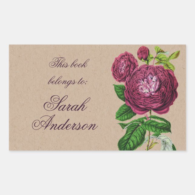 Stickers vintage Kraft Plaque de livre qui apparti (Devant)