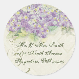 Stickers vintage Lilac Hydrangea - Sceau Mariage