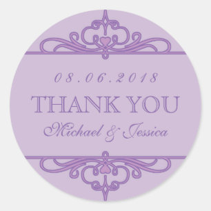 Stickers Vintage Purple Swirl Ornament Party Favor