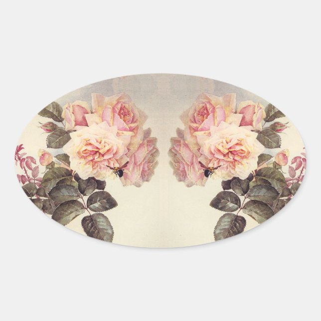 Stickers vintage Rose de chou rose (Devant)