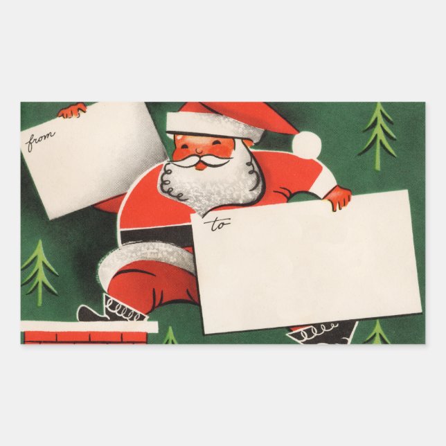 Stickers vintage Santa Claus vers/depuis (Devant)