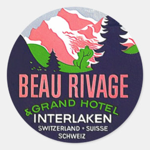 Stickers Vintage voyage Interlaken Suisse Alp