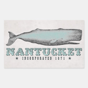Stickers vintage Whale Nantucket MA Inc 1671