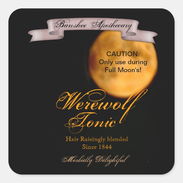 Stickers vintages à bouteille d'Halloween Tonic We (Devant)