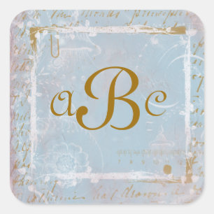 Stickers vintages Blue Toile & Script personnalisé