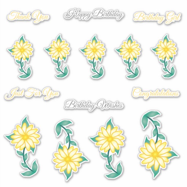 Stickers Vinyl Anniversaire Joyeux (Devant)