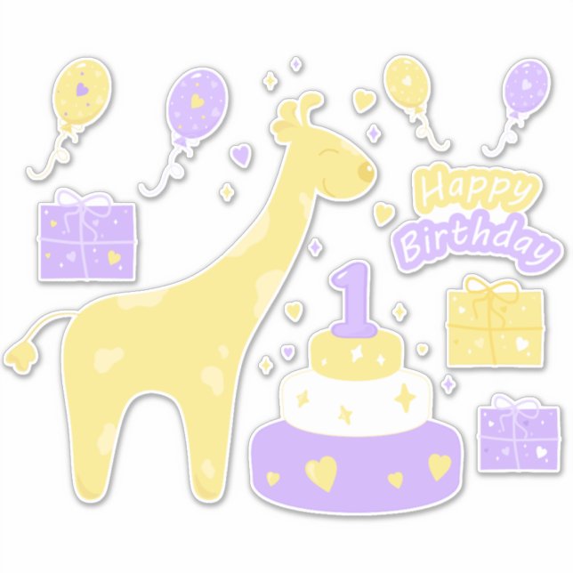 Stickers Vinyl Anniversaire Kawaii (Devant)