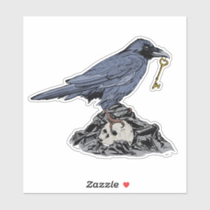 Stickers Vinyl Découpe Raven Goth 14" x 14" sur m