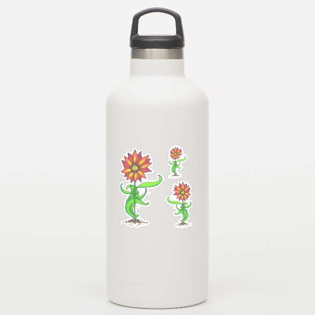 Stickers Vinyl Fleurs stylisées (Gourde)