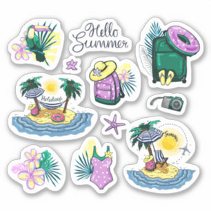 Stickers Vinyle de voyage Tropical été