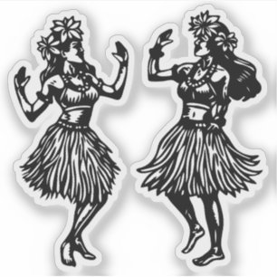 stickers vinyle Hula Dancers