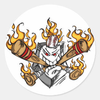 Stickers Visage de Bats De Baseball Flambés