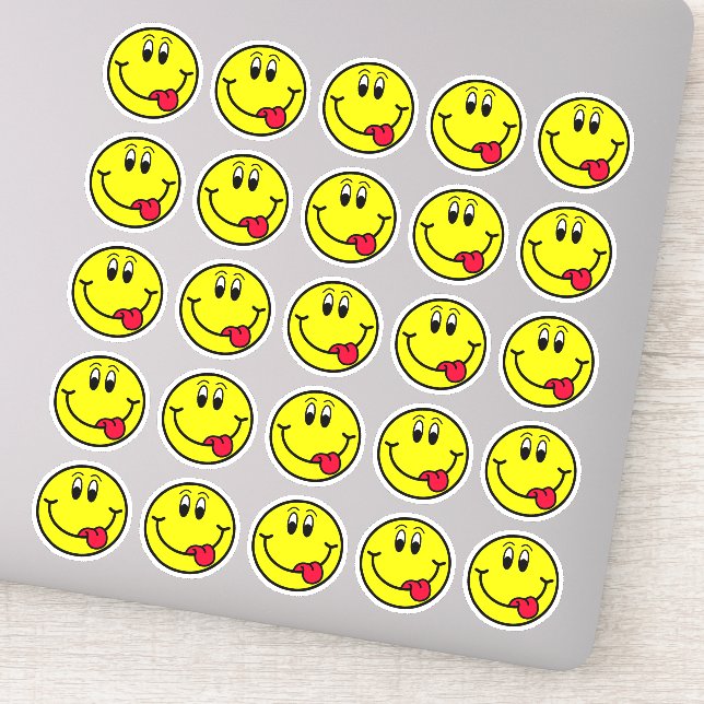 Stickers Visage Emoji de langue stupide (Détail)